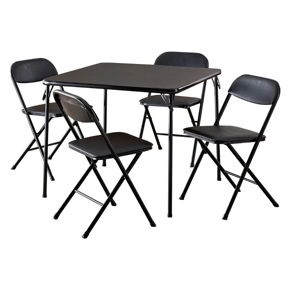 

5-Piece Card Table Set, Black