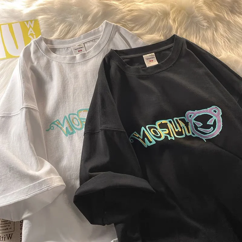 Chubby Girl plus Size Shoulder Pink Short-Sleeved T-shirt Women Ins Trendy Summer Loose Korean Style Oversize BF National Fashio