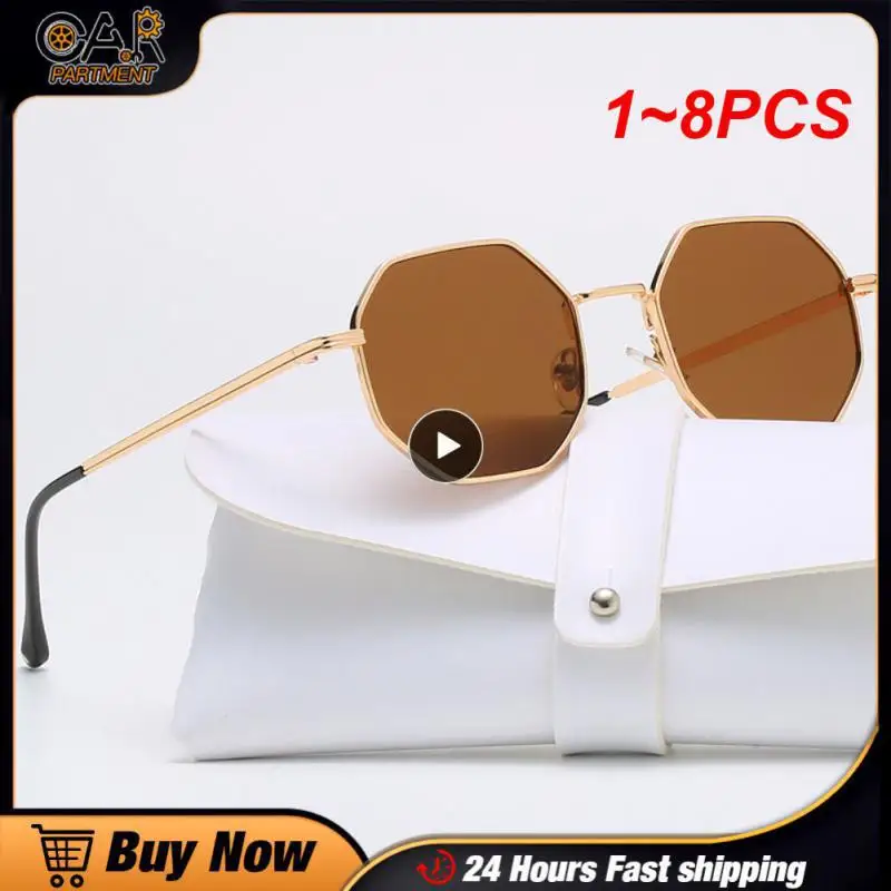 

Маленькие квадратные солнцезащитные очки UV400 для мужчин и женщин, поляризационные зеркальные линзы, в металлической оправе, для вождения, 1-8 шт.