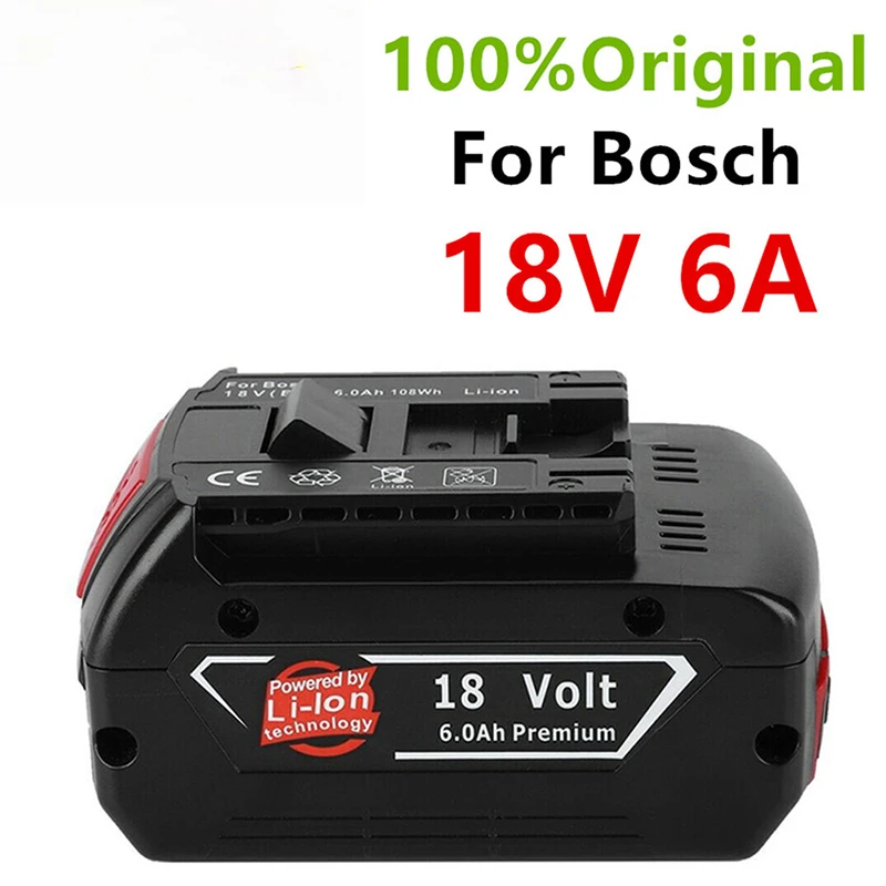 100% Оригинальный 18В 6ah перезаряжаемый литий-ионный аккумулятор для Bosch 18В 6.0A резервная батарея портативная запасная батарея BAT609