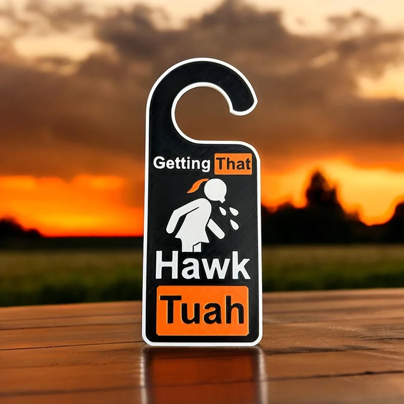 2PCS Hawk Tuah Door Hanger Funny Doorknob Gettingthat Tush