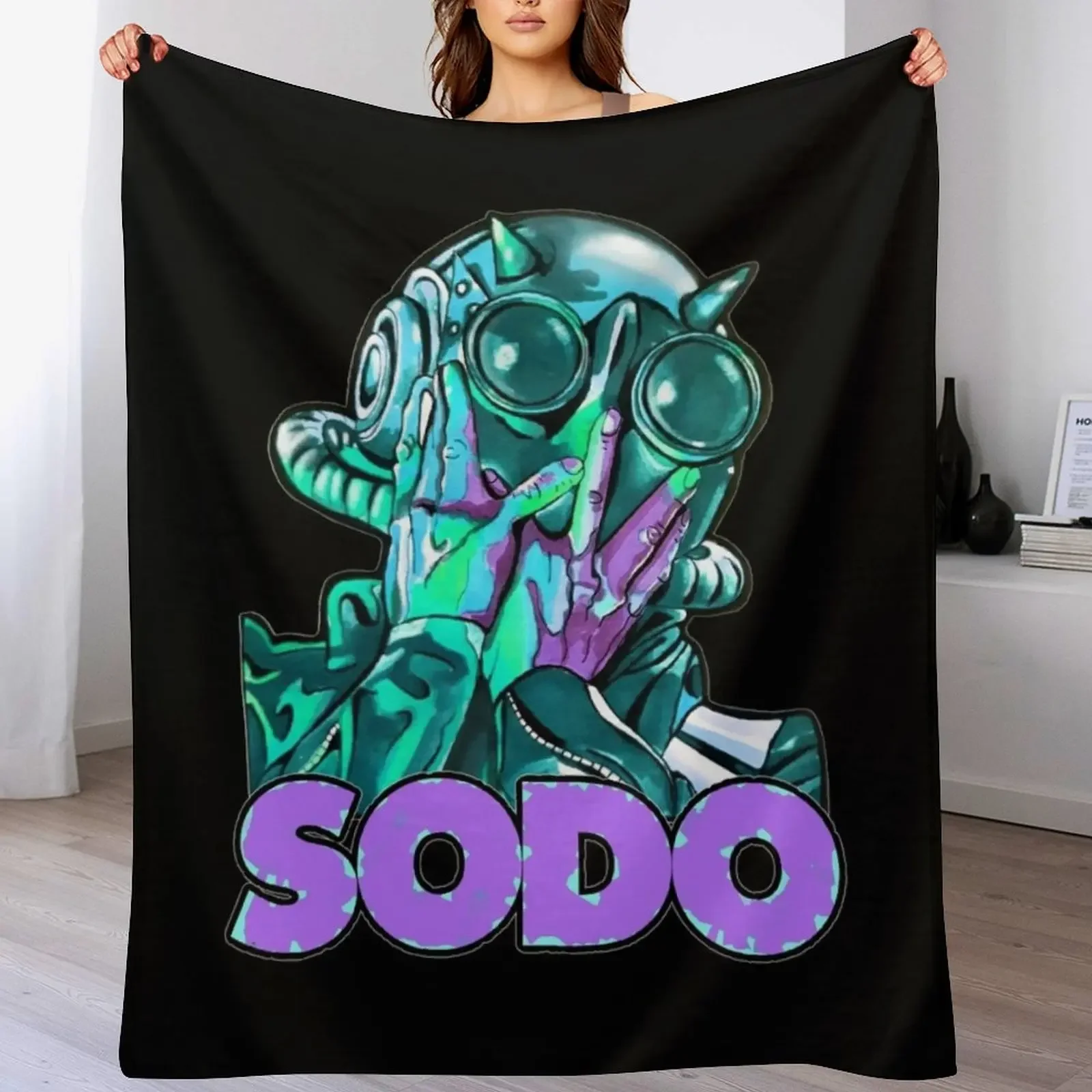 Фото Sodo-зеленое одеяло, многофункциональное одеяло из фланелевой ткани, клетчатые одеяла для кровати №1