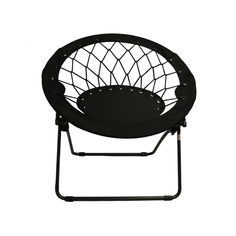 Portable Folding Chair Web Grey Polyester Bungee Chair