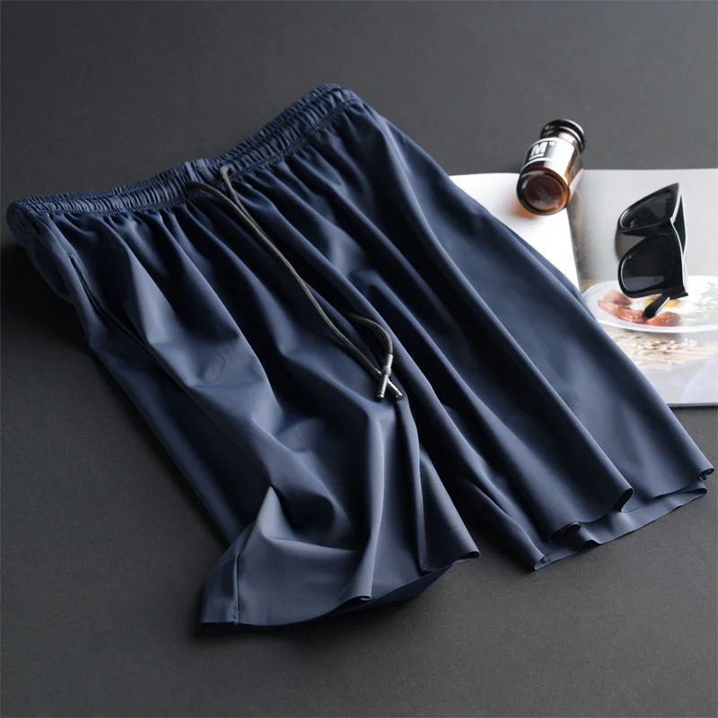 

Summer Spring Men Glossy Satin Shorts Fitness Plus Size Sports Ice Silk Workout Tight Jogger Bottoms