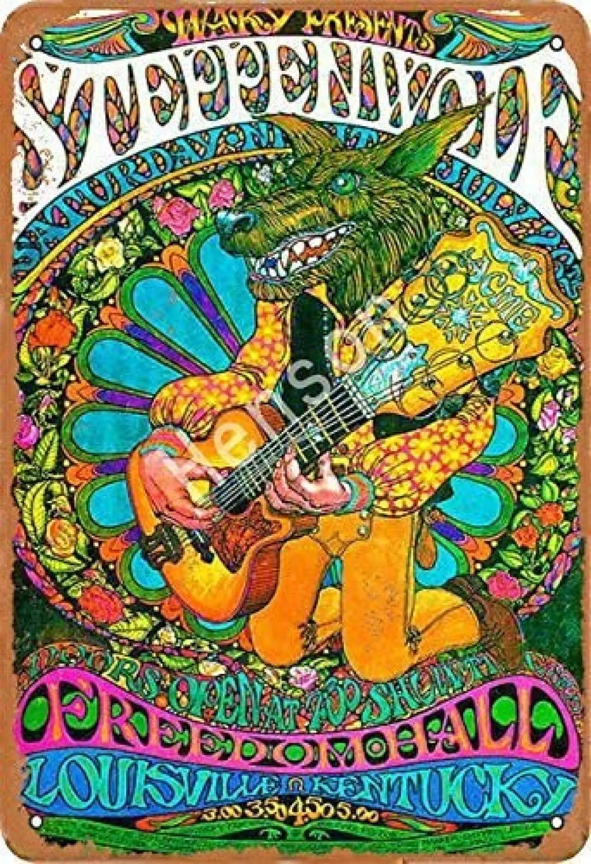 

Steppenwolf Guitar Rock And Roll Vintage Tin Sign Art Iron Painting Rusty Poster Decoration Aluminum plaque