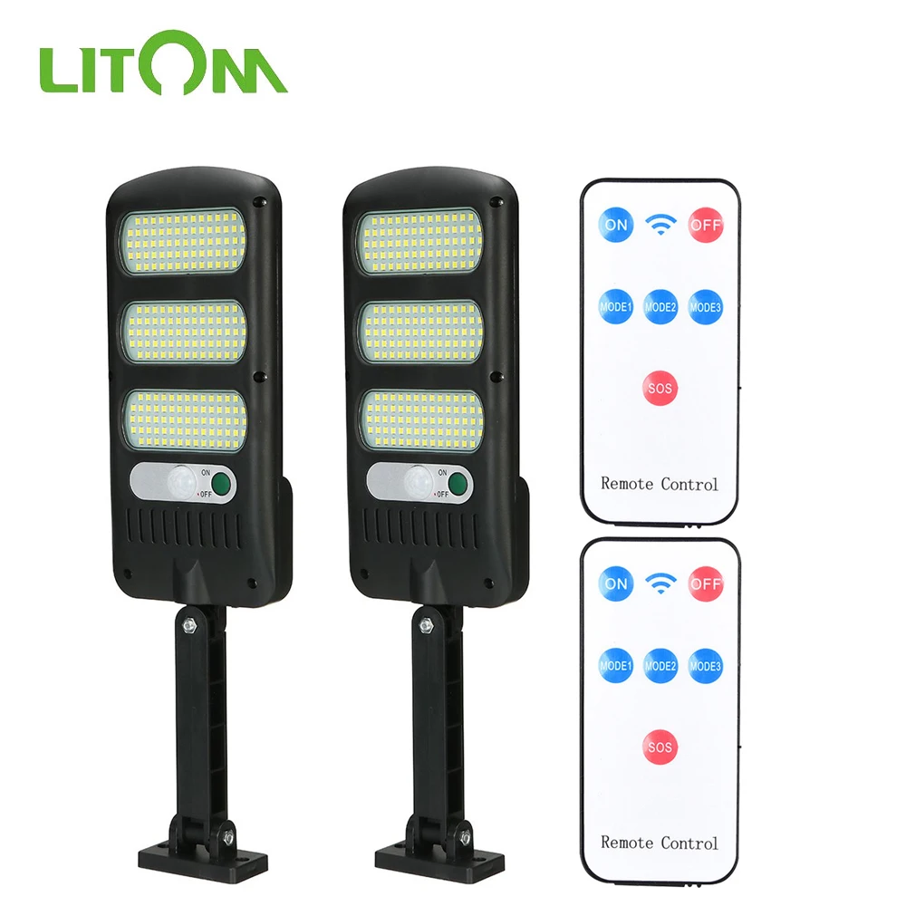 

LITOM 213 LED Outdoor Solar Street Lights Wall Light 3 Lighting Modes PIR Motion Sensor LED Lamp Remote Control IP67 led lights