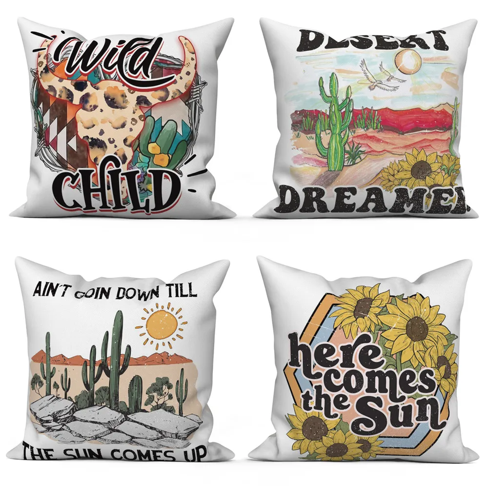 

Декоративный чехол из полиэстера для дивана, с изображением кактуса