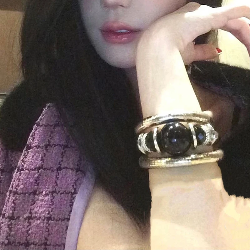 Новинка 2024 эластичный браслет из черного агата в ретро стиле мужские и женские