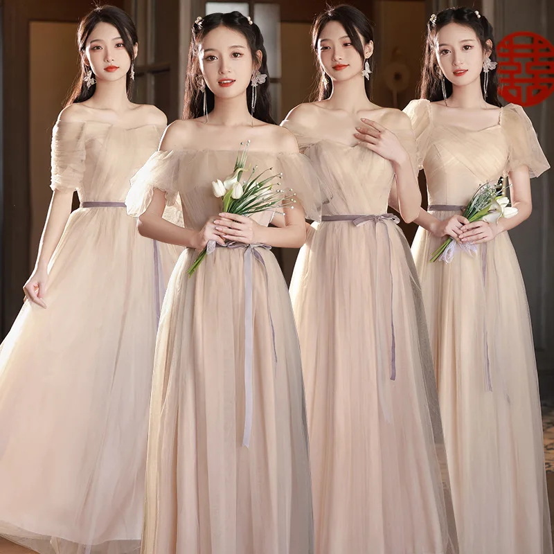 Sexy and Elegant Prom Dress Spring Summer 2023 New Bridesmaid Team Dresses Lace Square Neck Women's Tulle Skirt Vestidos
