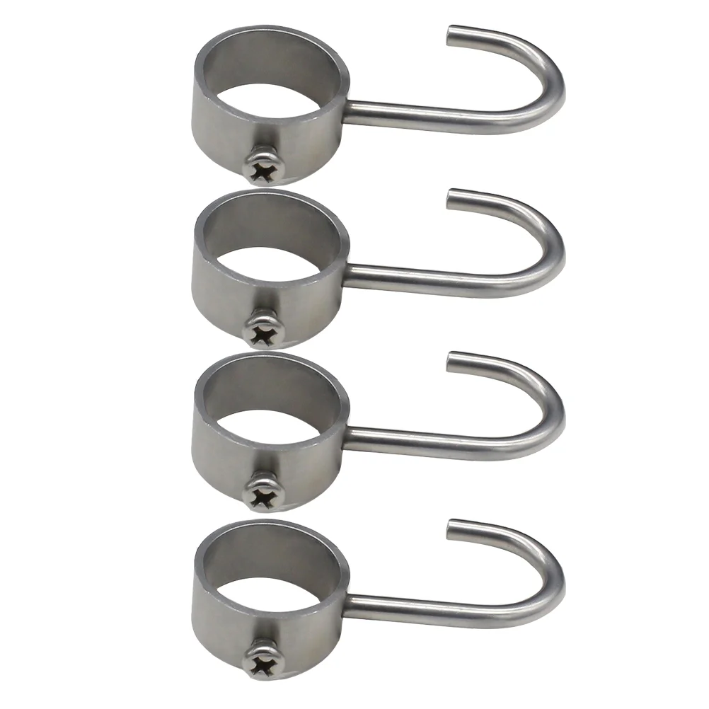 

4 PCS Curtain Hooks Bathroom Drapies Hanger Pipe Hook Tube Rod Hooks Clothes Hanger Hook Shower Hooks