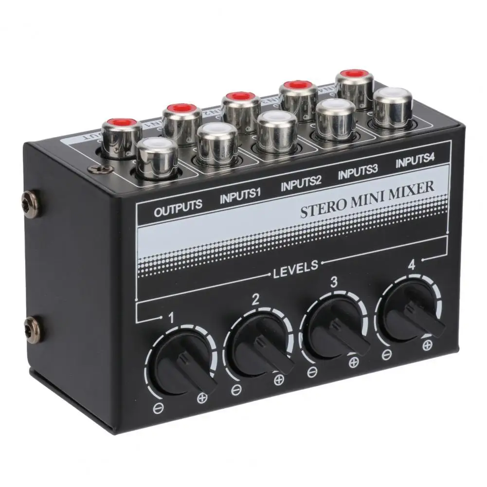 

Практичный 4-канальный высокопроизводительный аудиомикшер с низким уровнем шума, многофункциональный аудиомикшер с защитой от помех для с...