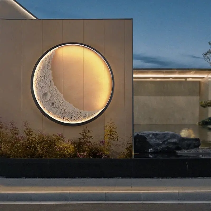

Waterproof Outdoor Led Moon Wall Light Modern Simple Bedroom Bedside Wall Lamp for Villa Garden Stairwell Decorative Lighting