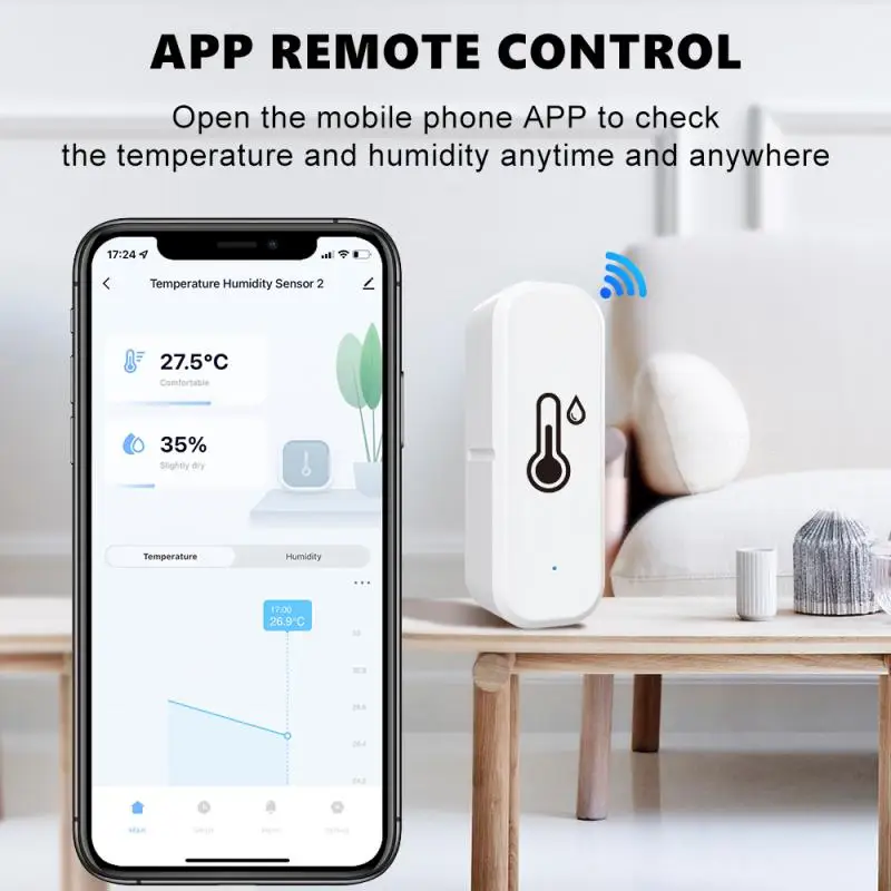 Новое обновление Tuya ZigBee датчик влажности приложение удаленный детектор в