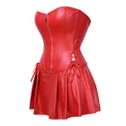 Сексуальный кожаный корсет Sapubonva, Женский Готический корсет на молнии в стиле панк, женское платье