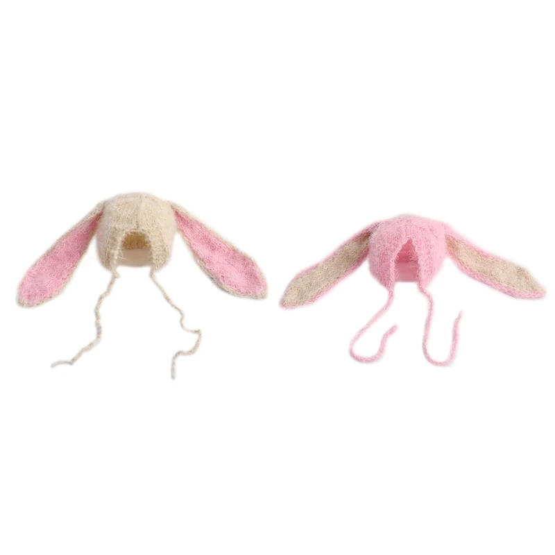 

Bunny Ear Baby Hat Photography Props Knitting Headwear Newborn Costume Hats 40JC