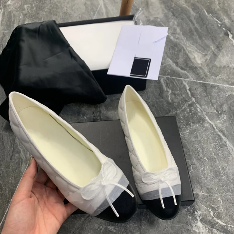 Xiaoxiangfeng Ballet Shoes 2023 Summer New Round Toe Shallow Mouth Versatile Colored Butterfly Knot Flat Sole Women's Shoes