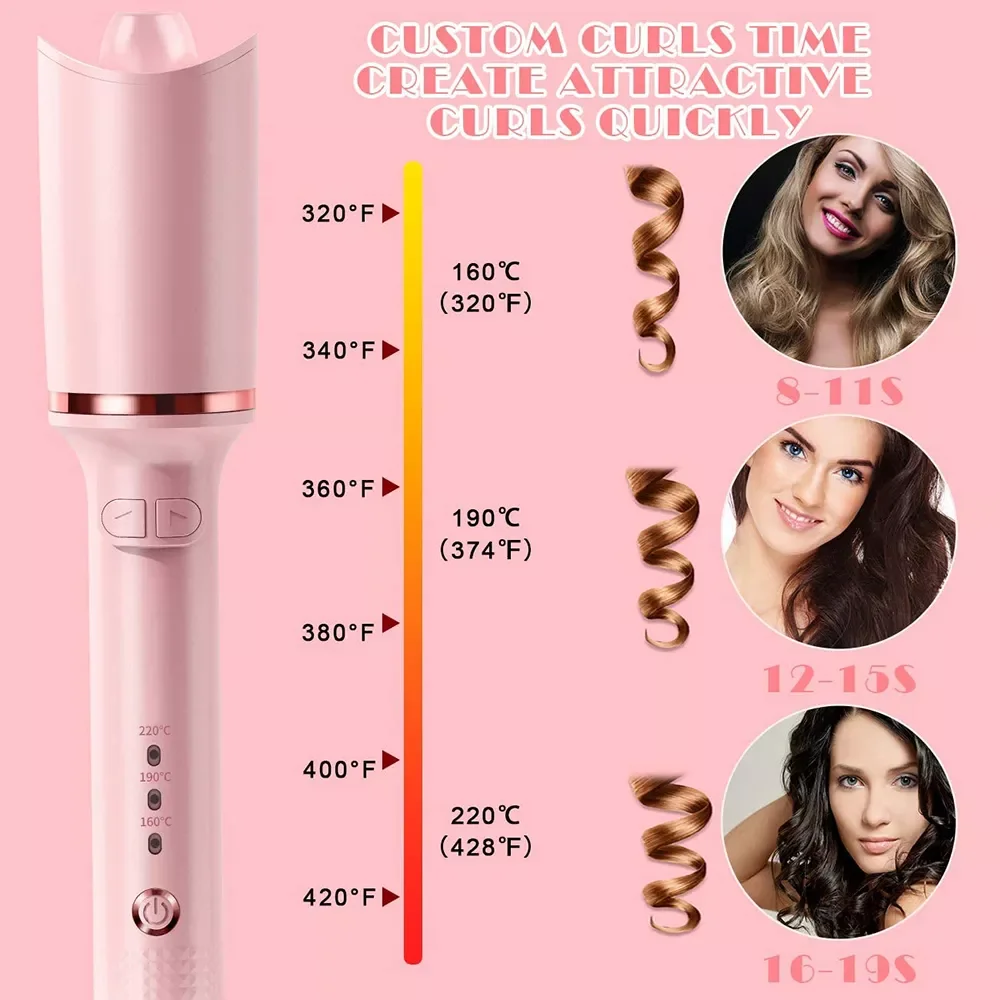 

Automatic Curling Iron Crimp Professional Hair Curler Styler Auto Rotating Air Curler Curling Wand Electric Curly Hair Machine