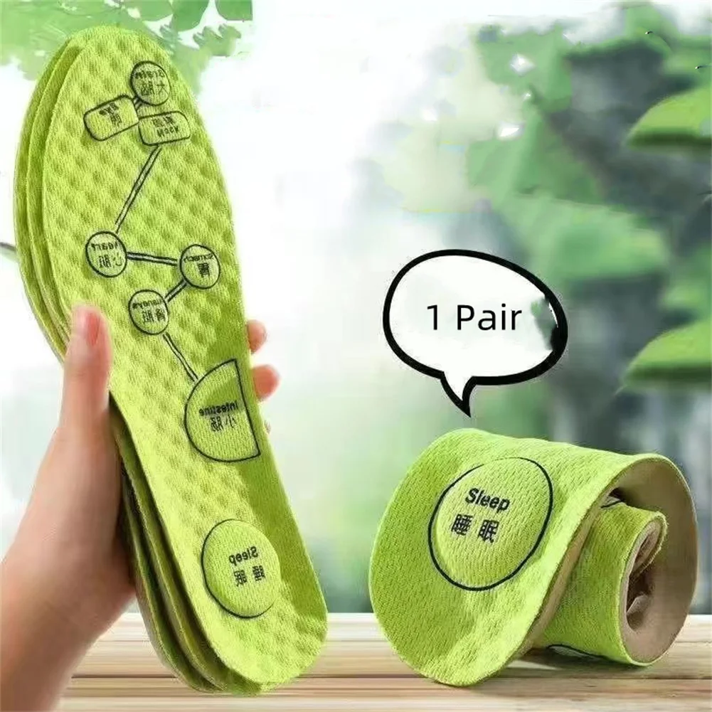 Foot Acupressure Insole Men Women Soft Breathable Sports Cushion Inserts Sweat-absorbing Deodorant Insole Shoe Pads