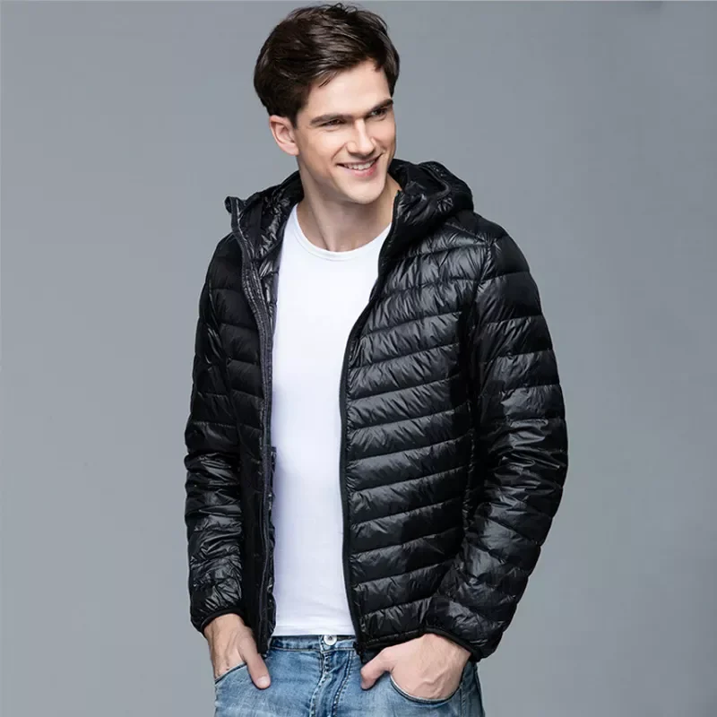 

2023New Winter Coat Fashion Hooded White Duck Down Jackets Plus Size Ultralight Down Coat Portable Slim Down Parkas