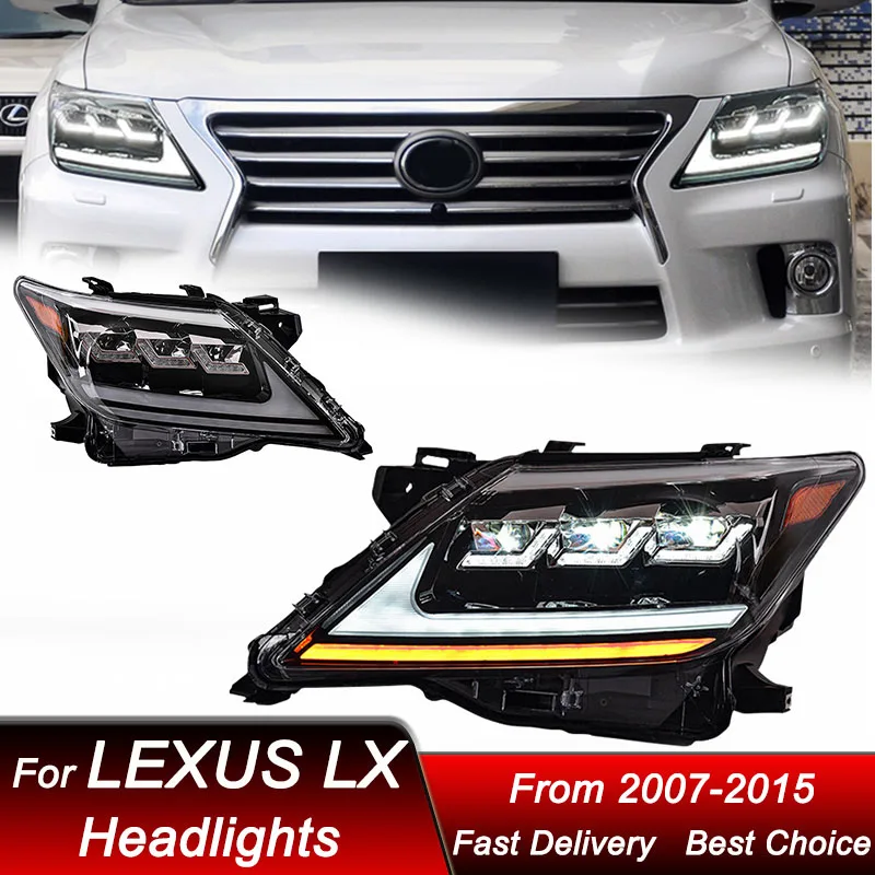 Автомобильные фары для Lexus LX LX570 07-15 полный цвет новый стиль сборка фар