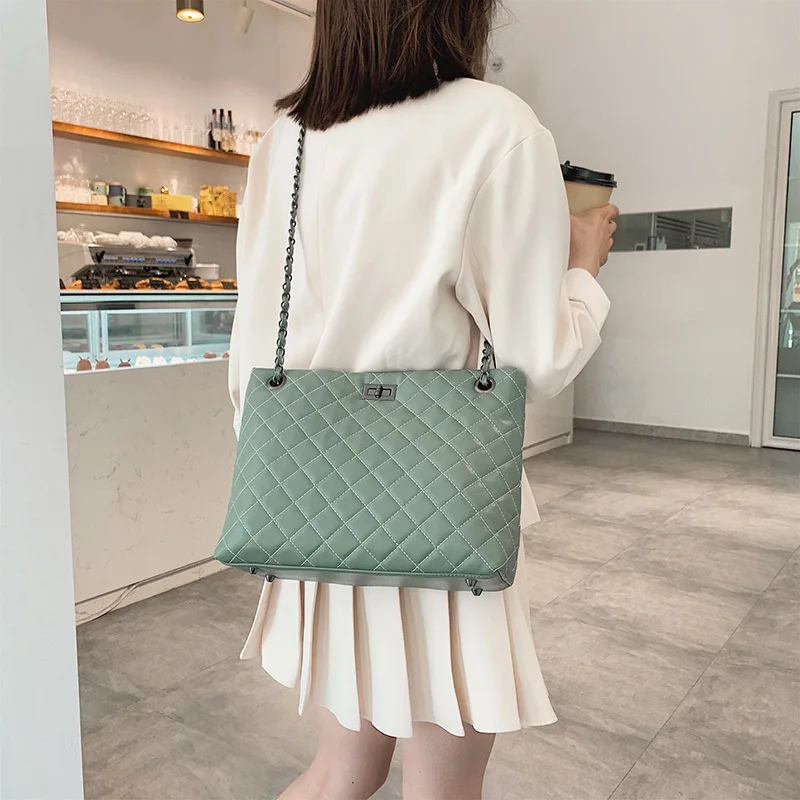 

Luxury Brand Designer Handbags 2021 Fashion Quality Patent Leather Women's Lingge Chain Shoulder Messenger Square Bag for Girl