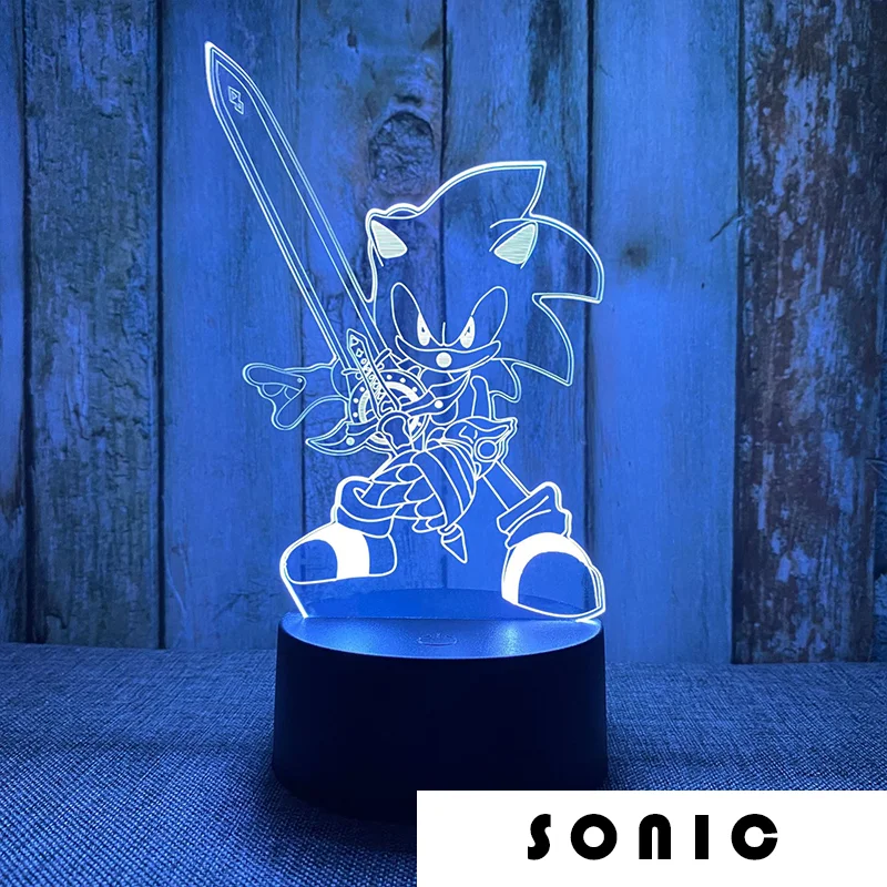 

7/16 ColorSuper Sonic LED Night Light 7/16 Color Changing Touch Sensing Bedroom Night Light Table Lamp Children's Christmas Gift