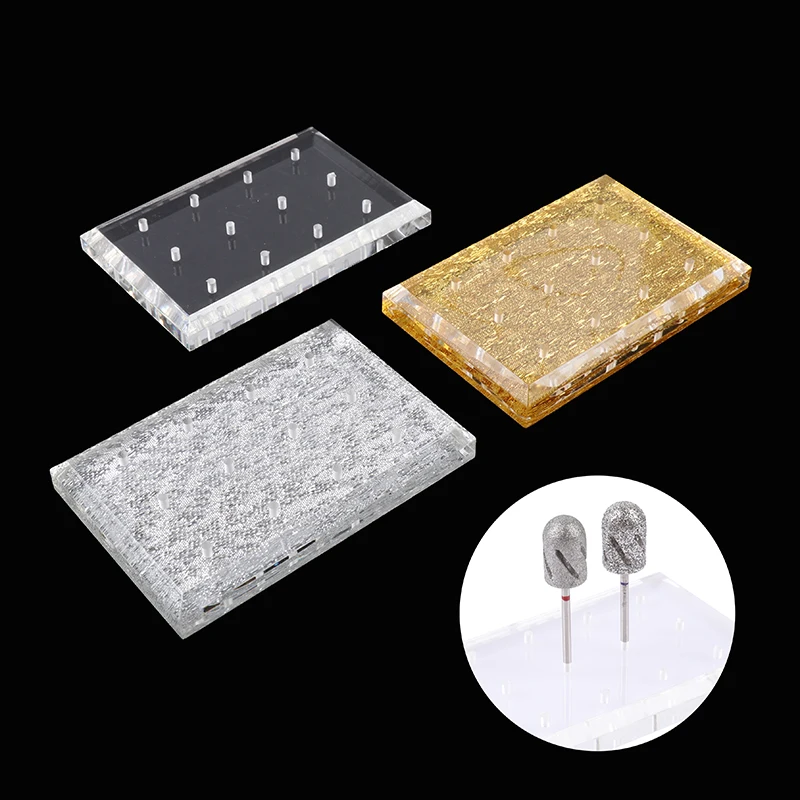 12 hole acrylic nail drill bits stand nail art drill base display electric machine holder manicure tools