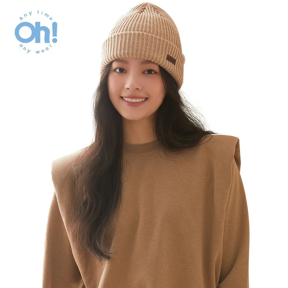 

OhSunny New Beanies for Women Unisex Winter Wool Beanie Hats for Women Solid Color Knit Bonnet Acrylic Fashion Cute Warm