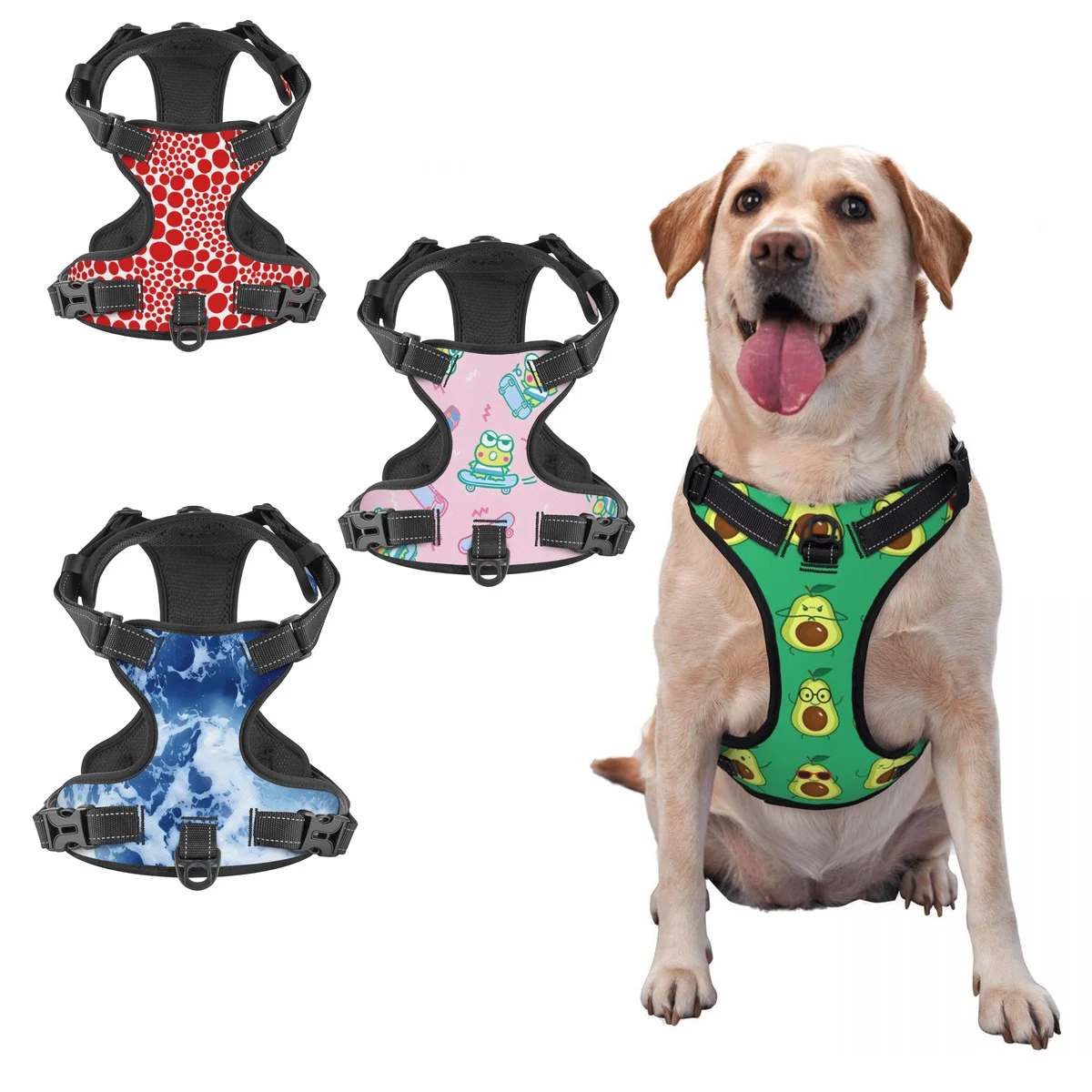 

Dog Cat Harness Vest Mascotas Adjustable Printed Vest Dog Accessories Dog Collar French Bulldog Harness Puppy Small Medium