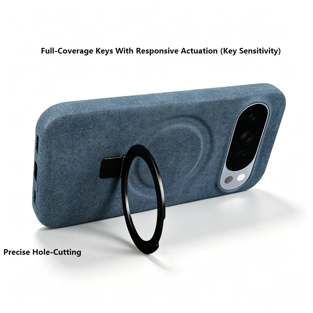 Чехол-подставка с креплением MagSafe для Google Pixel 11 10 9 Pro XL 10A 9A 8A 8 Pro 7A 7 6A 6, задняя крышка из алькантары с меховой отделкой. (art.: 3920dd20dcb09) - 3920dd20dcb09