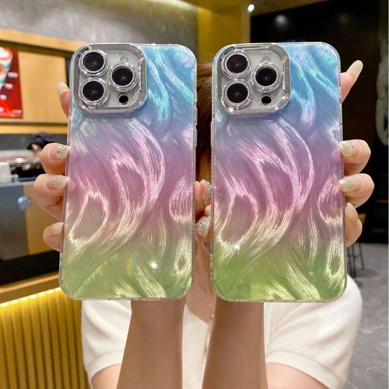 Роскошный блестящий чехол для телефона в женском стиле iPhone 15 14 Plus 13 12 11 Pro Max задняя