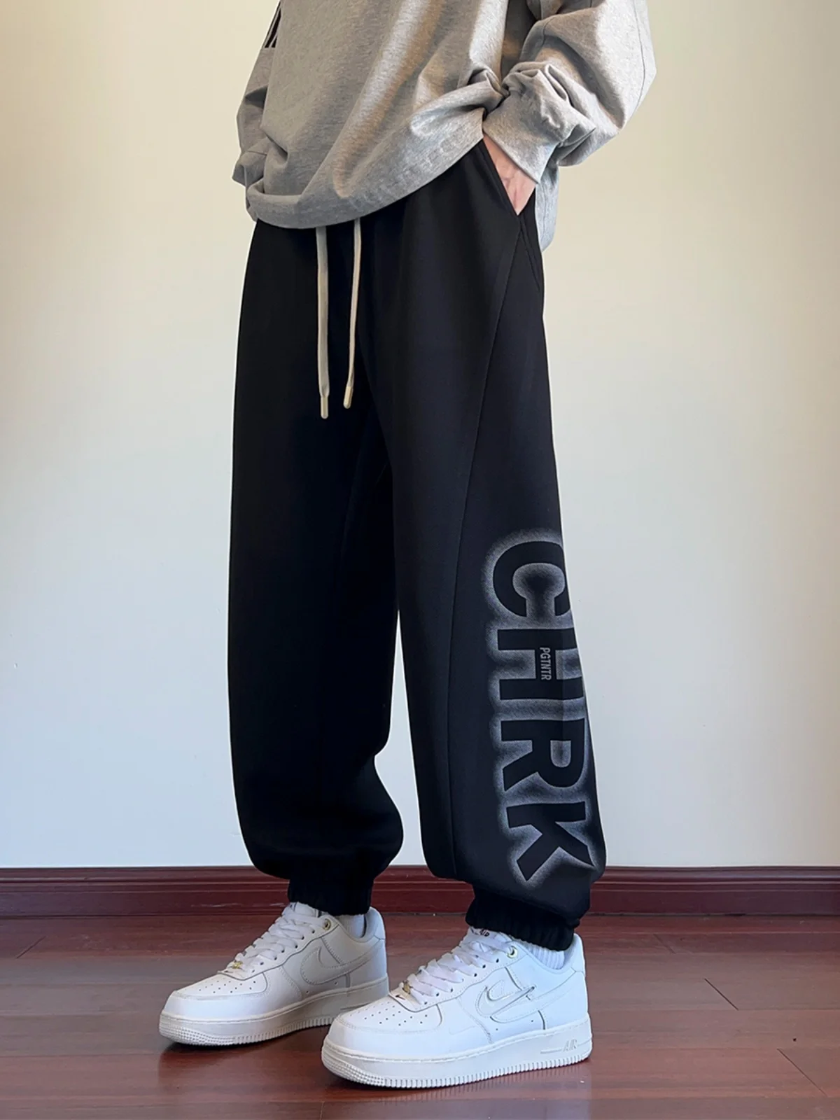 Темно-синие спортивные штаны мужские осенние новые молодежные студенческие