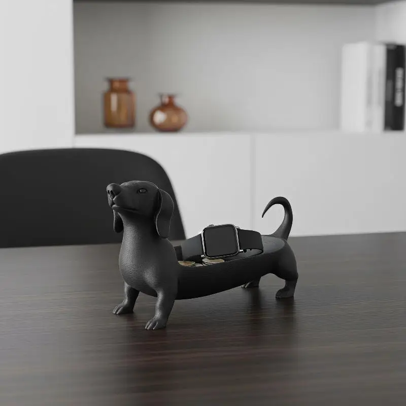 Креативный 3D-поднос для хранения украшений в форме таксы, декоративный органайзер для ключей, телефона, часов, очков, для журнального столика (art.: 3920dc8a0ffd9) - 3920dc8a0ffd9