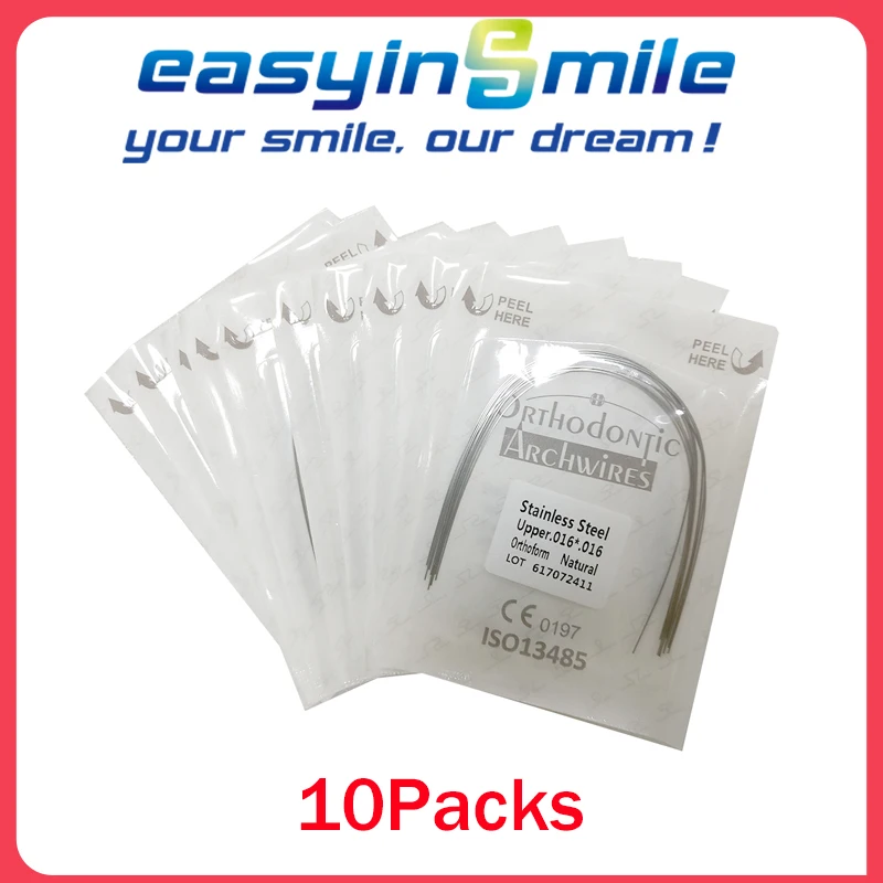 

Easyinsmile High Quality Dental Wires Stainless Steel Material for Metal Orhto Bracket Natural Rectangular