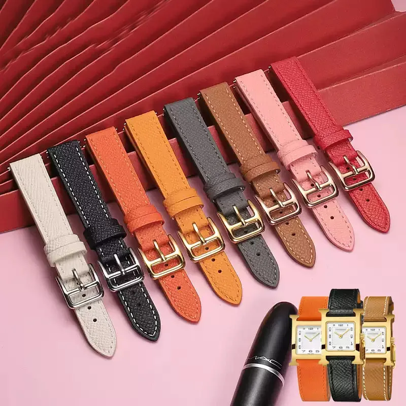 Фото Ремешок из натуральной кожи для часов подходит для Hermes 14 мм, 16 мм, 18 мм, модный удобный мягкий браслет из воловьей кожи №1