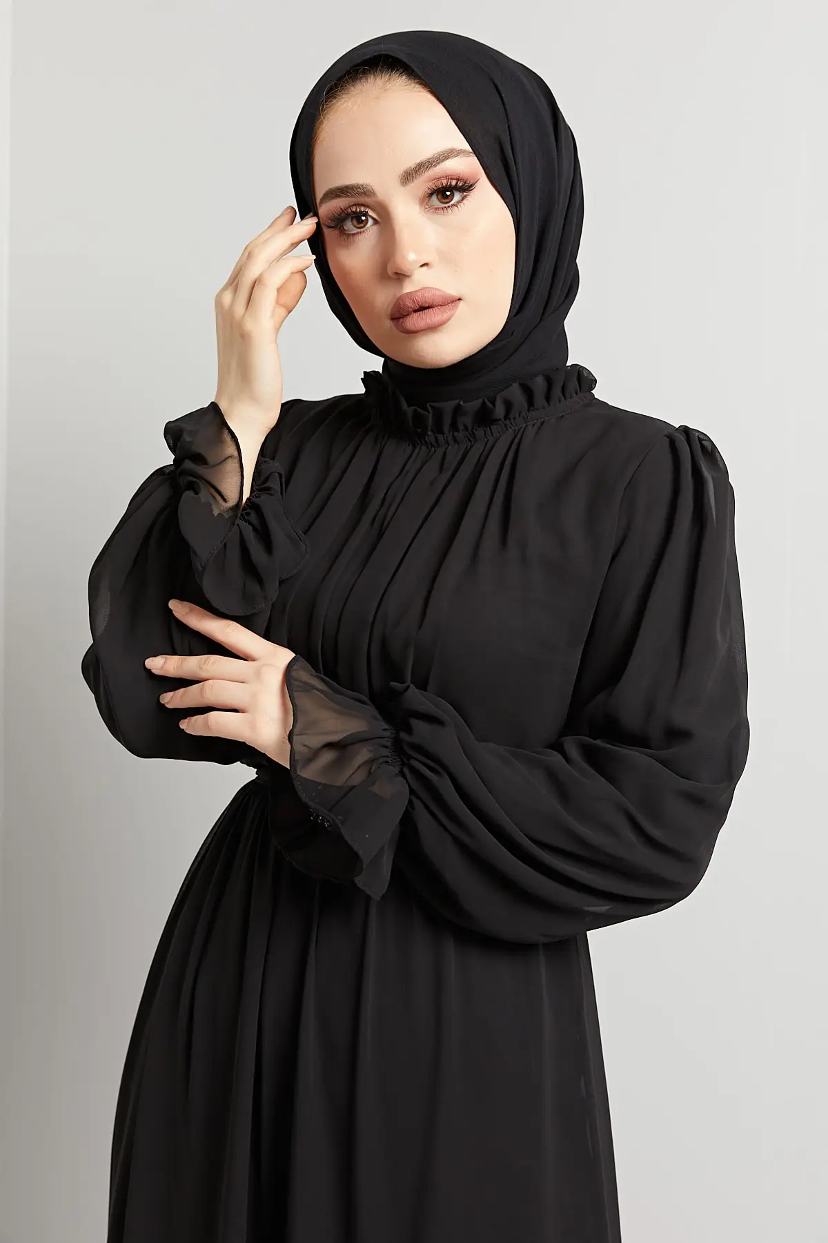 Fully Lined Evening Dress Evening Maxi Hijab Black Dress Dubai Robe Longue Femme Islam Caftan Ramadan Muslim Fashion Elegant