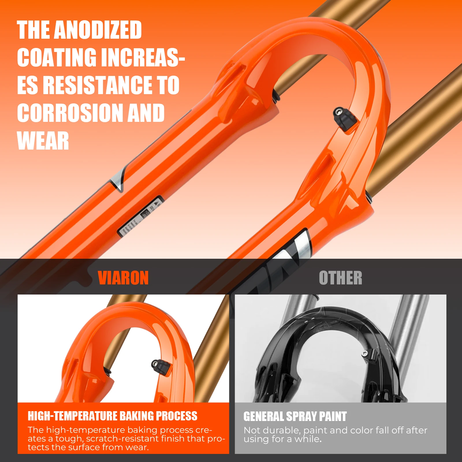 VIARON прямая трубка велосипедная подвеска воздушная вилка 26/27 5/29 дюймов MTB 32 мм 9x100