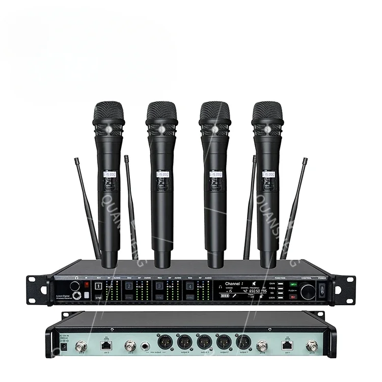 Профессиональный цифровой беспроводной микрофон AD4Q AXINT 4-канальный приемник KSM9