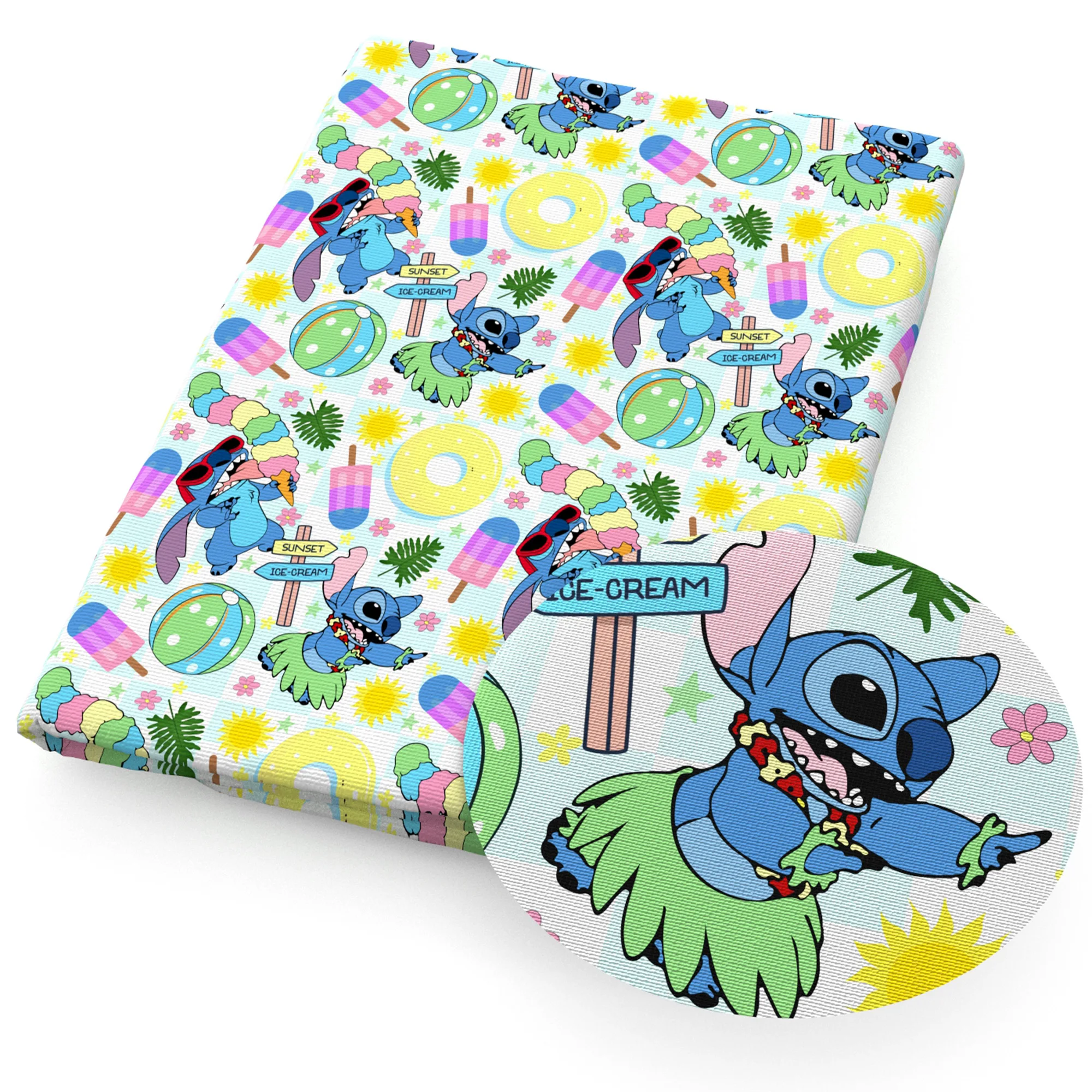 Распродажа ткань из хлопка с принтом Лило и Ститч Disney для шитья квилтинга