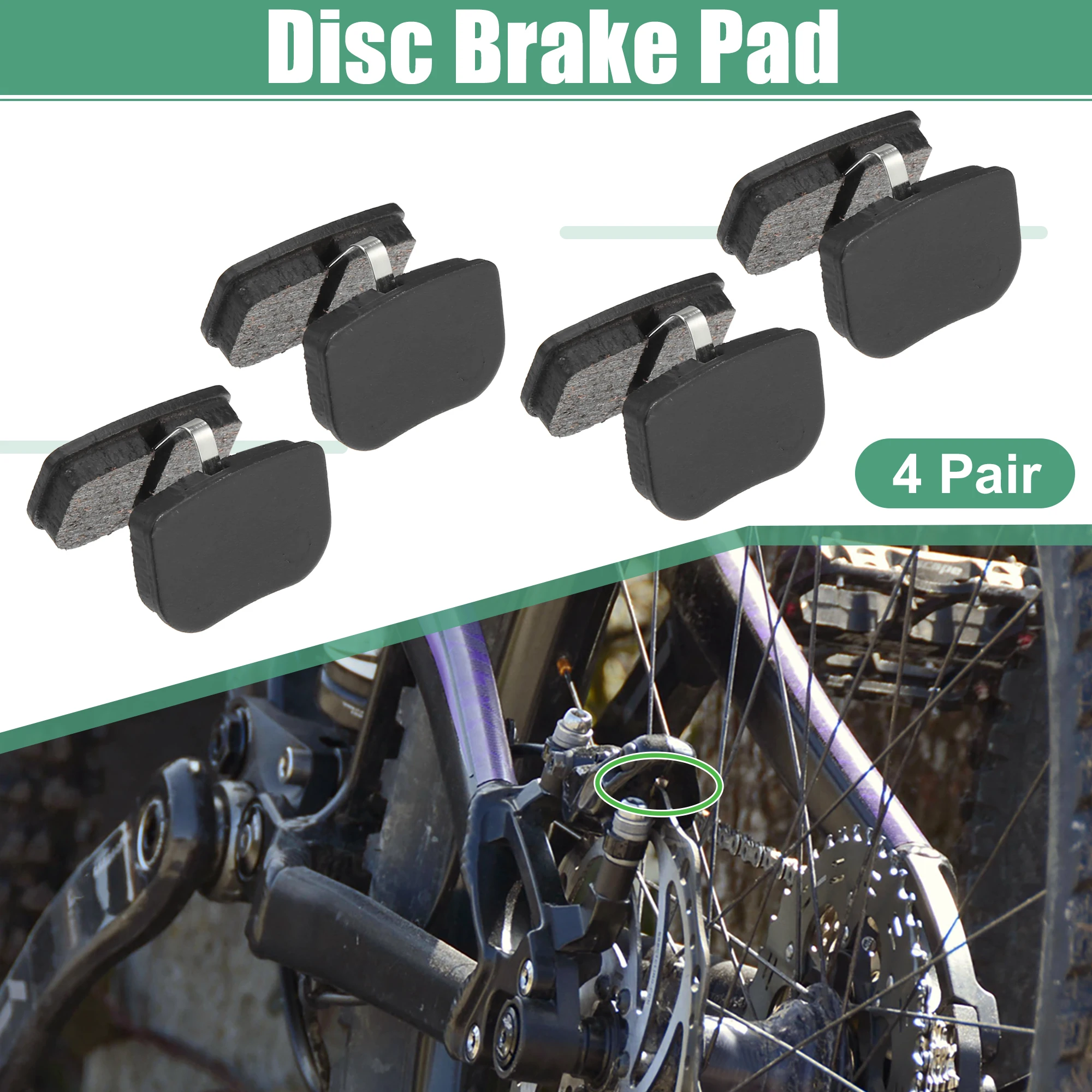 

X Autohaux 4 Pair Semi Metal Bicycle Disc Bike Brake Pads Replacement with Spring Leaf for Boli