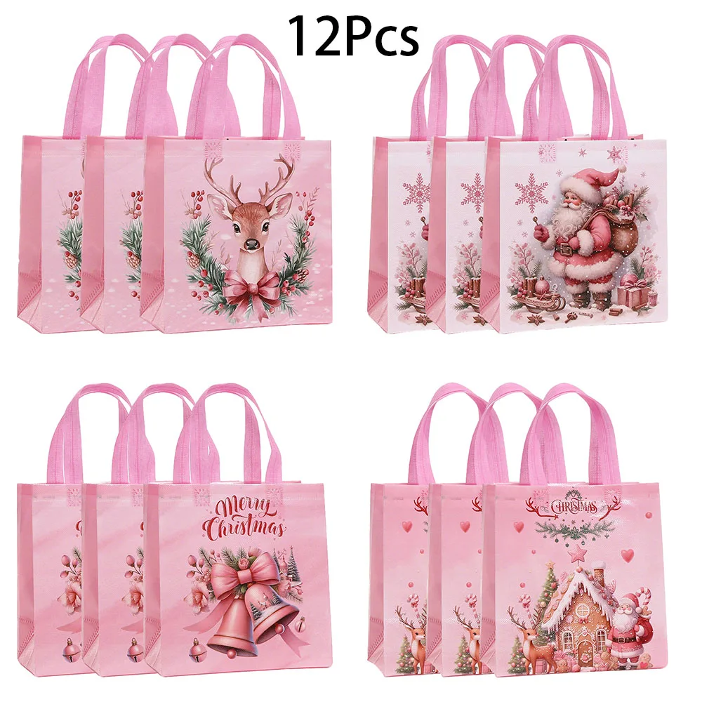 

Нетканые пакеты для подарков с рождественским принтом 12 шт.