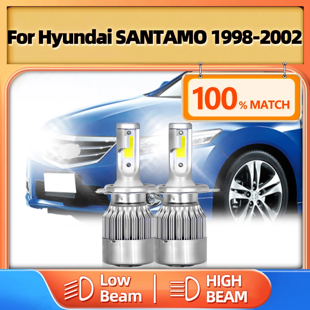 

2Pcs 20000LM Turbo Led Car Headlight High Low Beam Car Light 12V 6000K Auto Lamps For Hyundai SANTAMO 1998 1999 2000 2001 2002