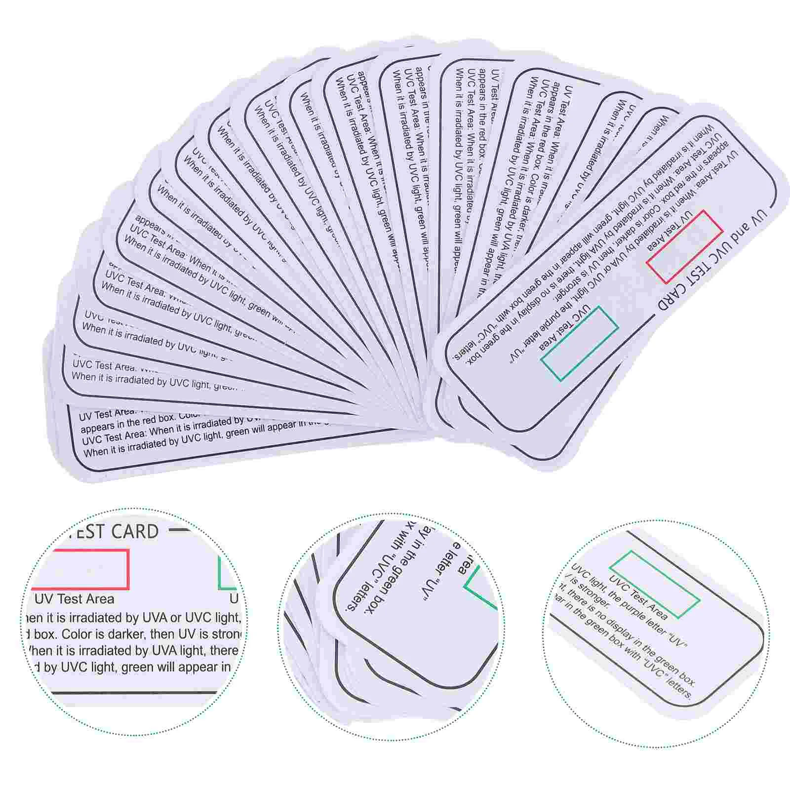 

20pcs Light Test Cards UVA UVC Test Cards Light Wavelength Indicator Cards
