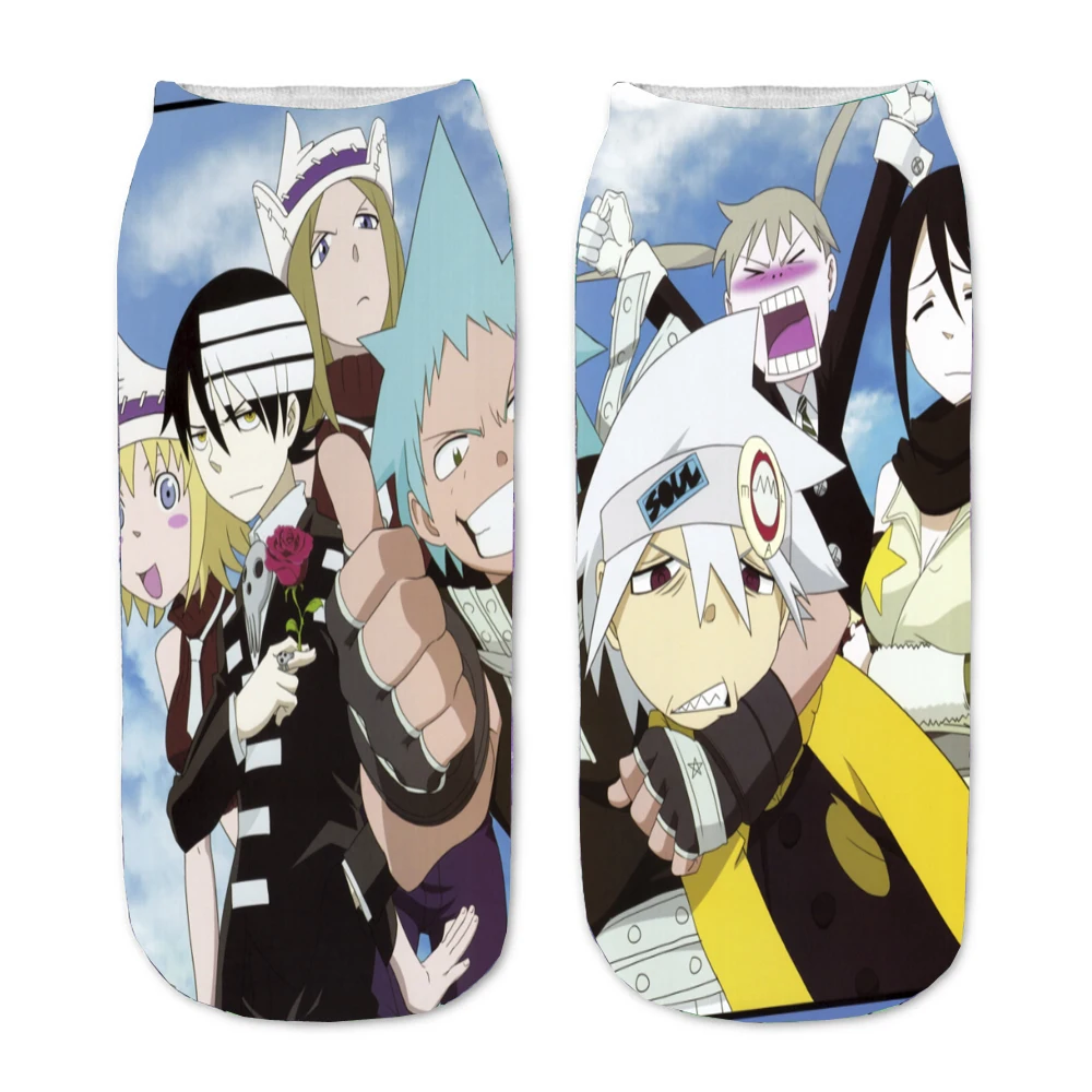 

Cartoon Print Adult Socks Men Women socks Cosplays Teenager Hip Hop Casual Socks For Anime Soul Eater Cartoon Cute Socks