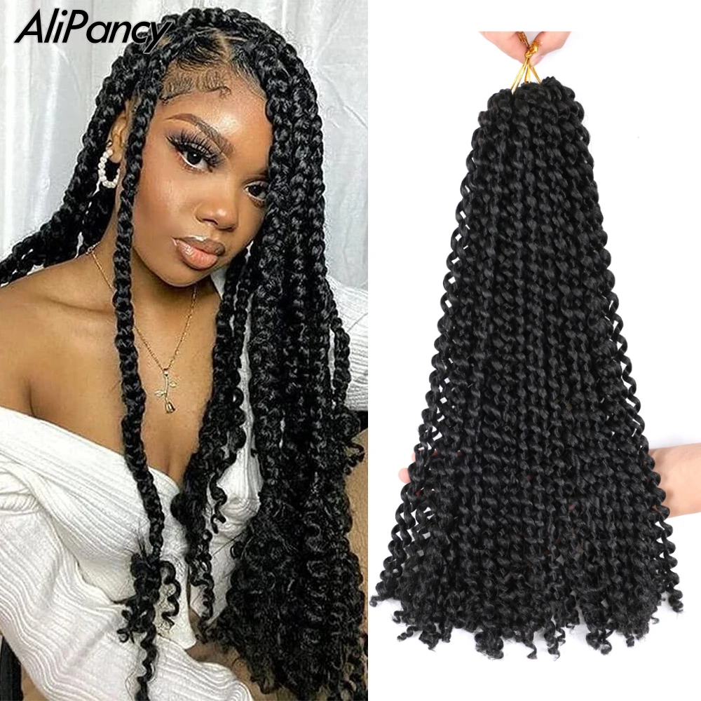

18inch Passion Twist Crochet Hair Synthetic Ombre Braiding Hair Pre-Twisted For Black Women Trending Hair Extensions Water Wave
