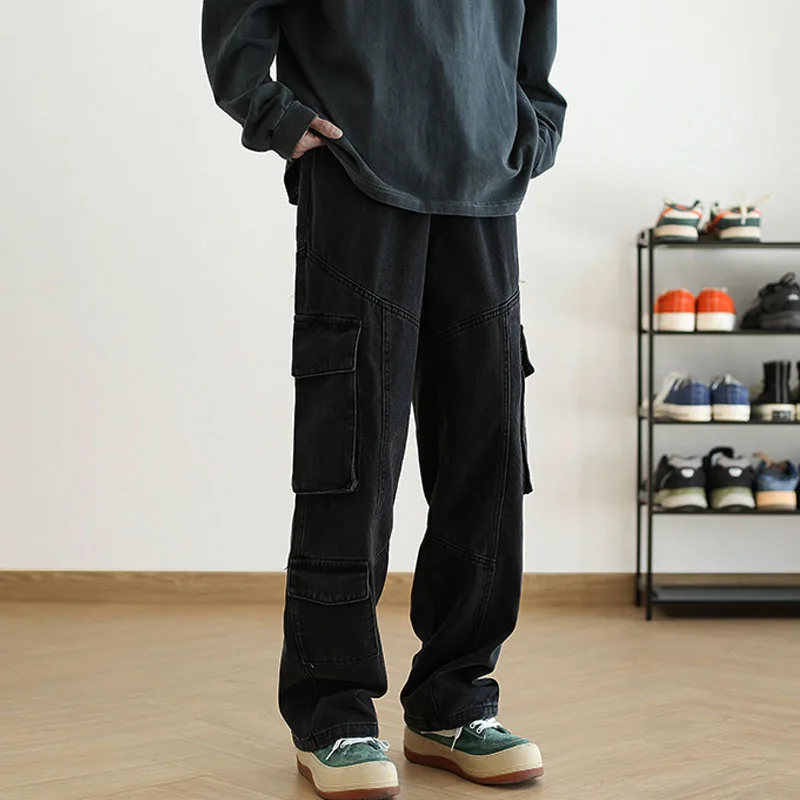 Women's Men's Y2K Clothes Jeans Casual Pocket Cargo Pants Straight Trousers Baggy Jeans Denim Pants For Men Clothing Streetwear