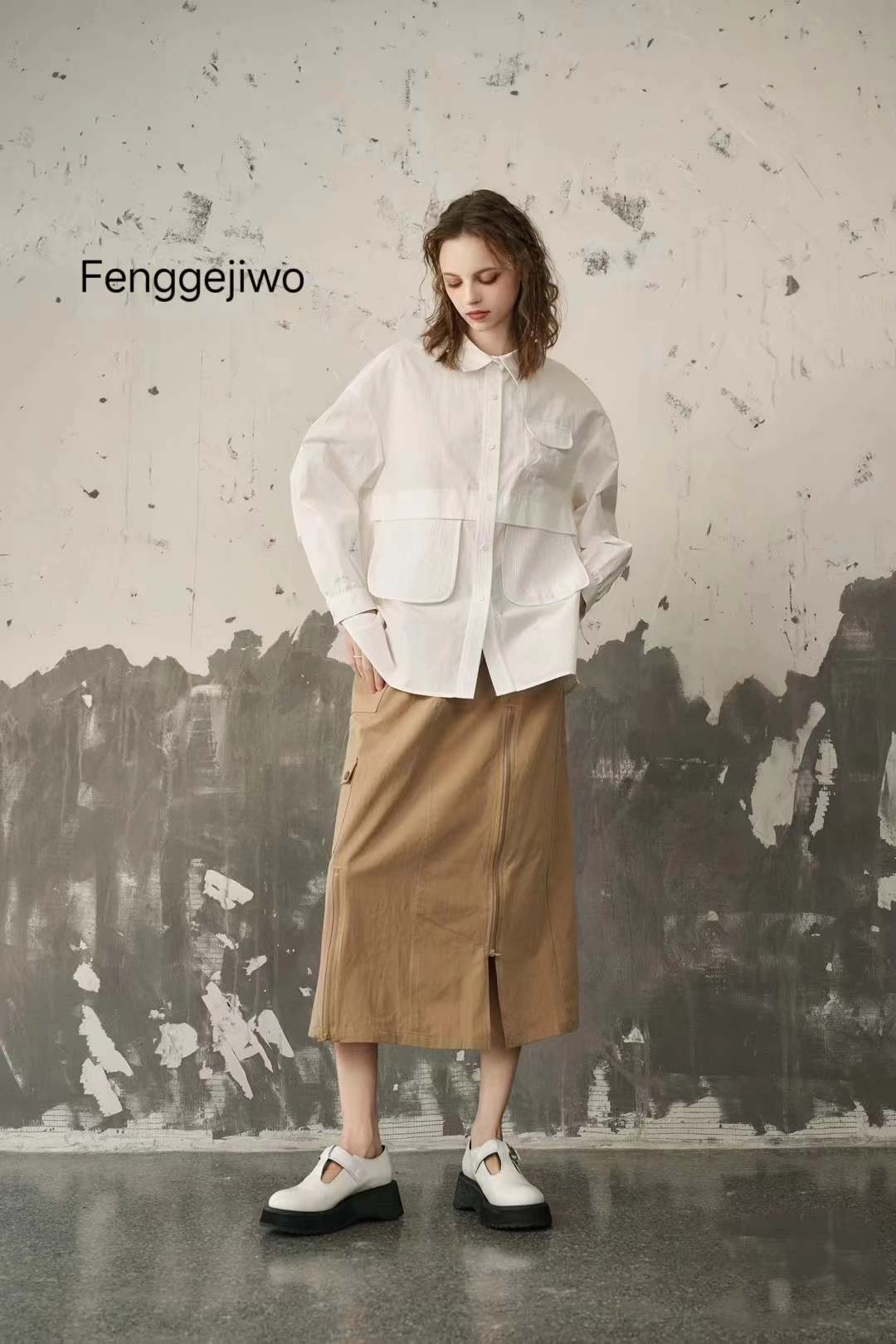 Женская модная рубашка Fenggejiwo тихая версия один размер сидит слегка свободно