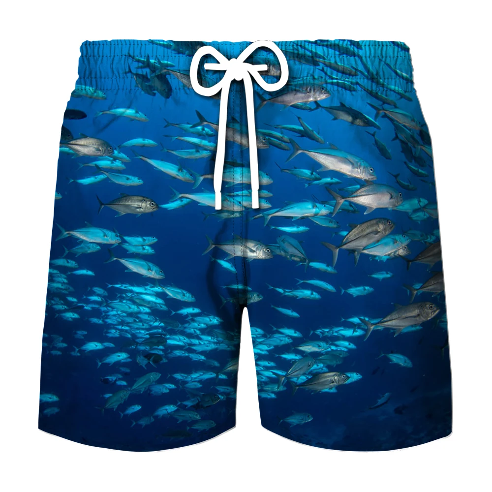 

Anime Harajuku Fish Cat Funny Printed 3D Boy Children Cool Swim Shorts Street Fashion Hip Hop Shorts Summer Mens Fishing Pants