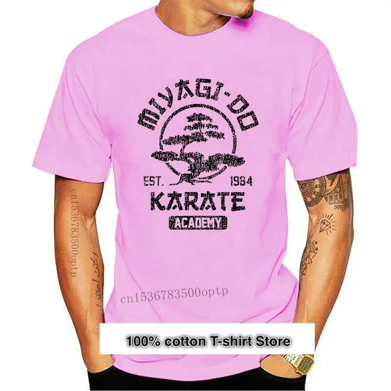 

Camiseta gris de Karate para hombre, nuevo chico Miyagi Do Karate World 80, película artes marciables