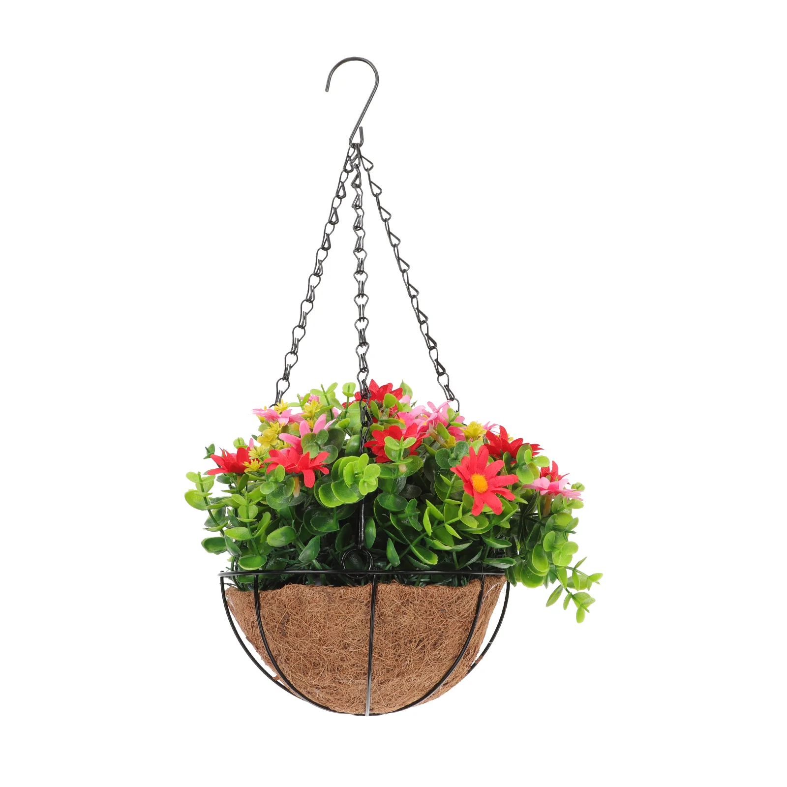 

Outdoor Decor Fake Flower Hanging Basket Dried Flowers Garden Hanging Baskets Plastic Fake Flower Hanging Pot